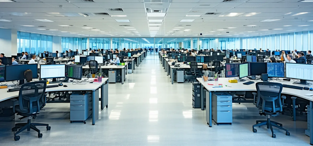 Insurance carrier claims operations team in a professional office